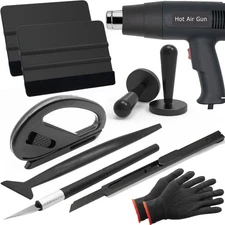 Vinyl Wrap Tool Set - Heat Gun, Squeegees, Cutter, Magnet Black