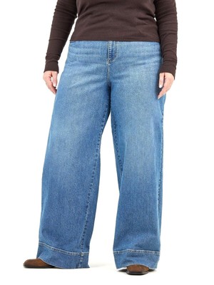 Lee Women's Plus Size Legendary High Rise Trouser Jean Denim Elevated Retro New