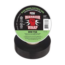 WarriorWrap General 3/4 in. x 60 ft. 7 mil Vinyl Electrical Tape, Black pack 3