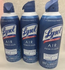 3x Lysol Air Sanitizer White Linen Scent 10 oz ea New