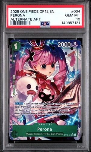 2025 ONE PIECE OP12-LEGACY OF THE MASTER ALTERNATE ART #034 PERONA PSA 10