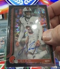 2025 Topps Chrome Football Jerry Jeudy Black Geometric Refractor /10 Auto Browns