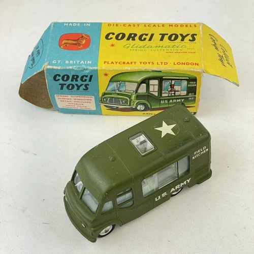 Vintage Boxed Corgi Toys 359 Army Field Kitchen Box A/F