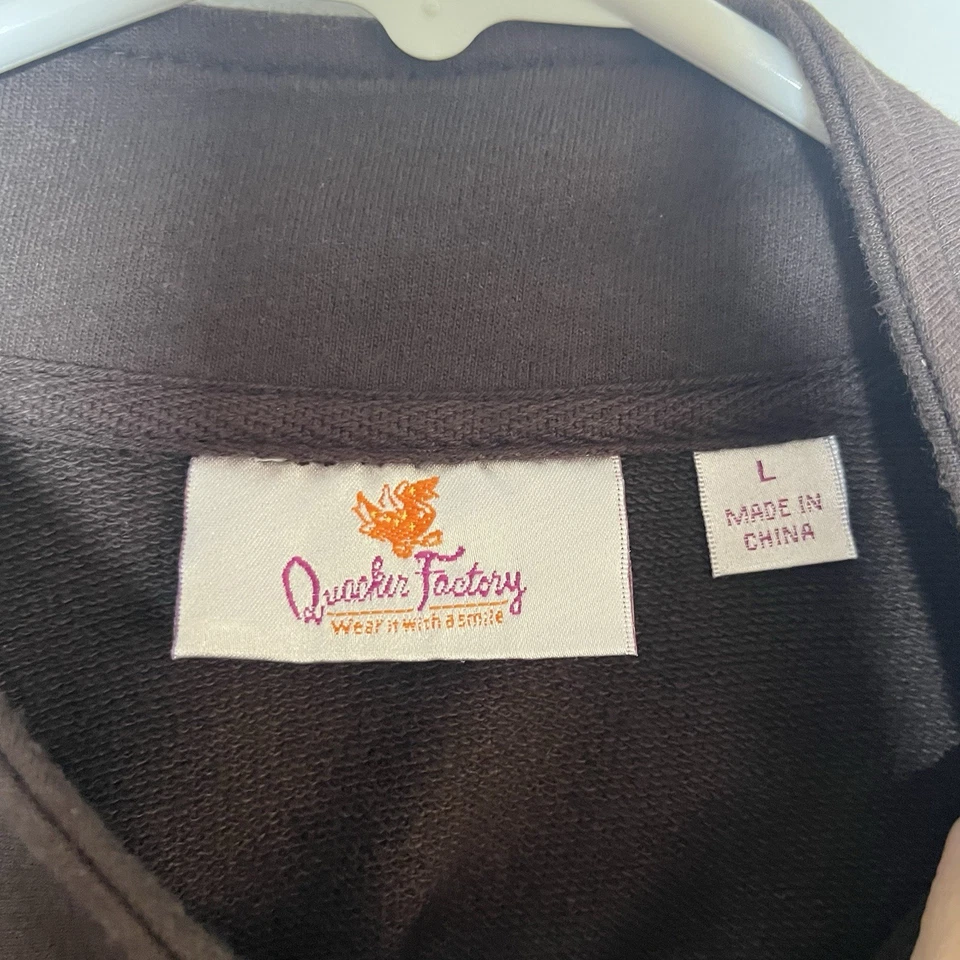 Suéter Quacker Factory Cremallera Completa Talla Grande Marrón Estrás Detalles Bolsillos Foto 2 de 4