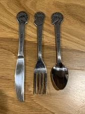 Vtg BIG BIRD Sesame Street Muppets Inc Demand Kids Spoon • Fork • Butter Knife