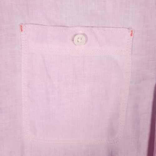 Camisa Tommy Bahama Para Hombres 2XL Rosa Mezcla de Lino Manga Larga Bolsillo con Botones - Imagen 6 de 12