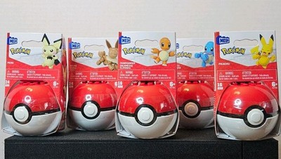 Pokémon MEGA Poké Ball Building Sets   5-Pck Bundle   Pikachu, Charmander, Eevee