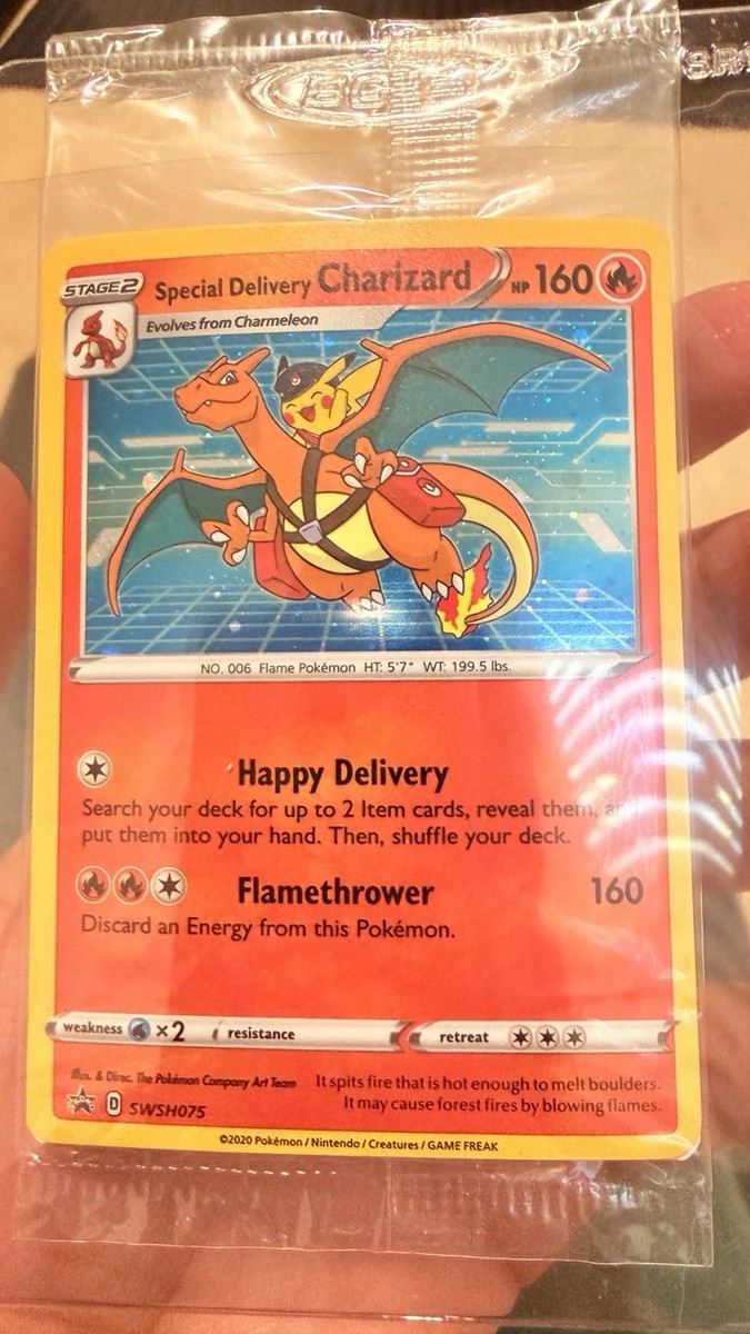 Pokémon TCG Special Delivery Charizard Promo Card Sealed SWSH075