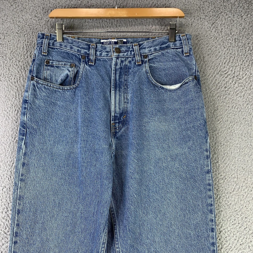 Vintage Gap Jeans Mens 32x34.5 Blue Denim Easy Fit Straight Leg High Rise 90s - Image 2 of 4