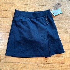 Cat Jack Girls Navy Blue School Uniform Skort Size S 6/7 Stretch Wrap Front