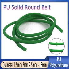 PU Solid Round Belt Polyurethane Drive Belts Diameter 1.5 mm - 18 mm Green