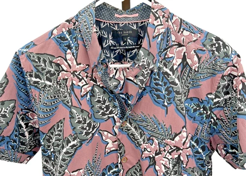 Ted Baker CLBTROP Hawaiian Short Sleeve Button Up Shirt - Size 3 (Medium)