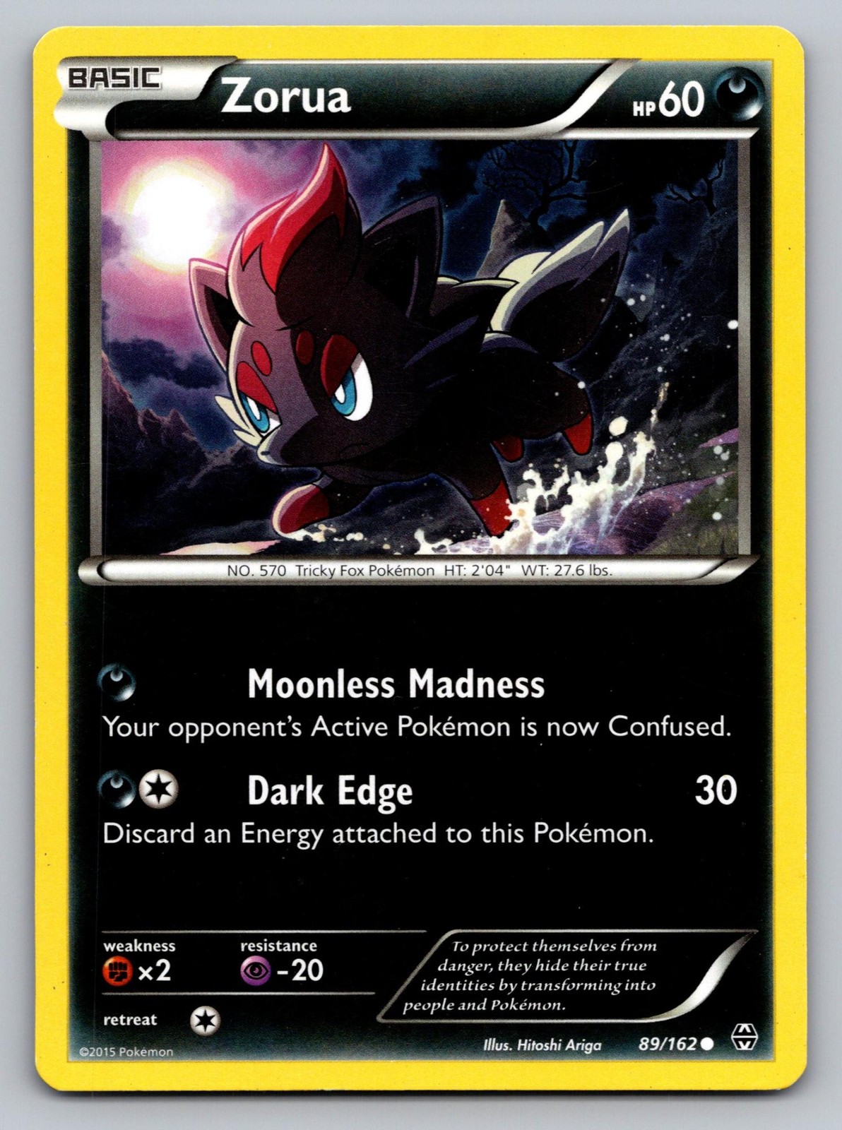 Zorua 89/162 Common BREAKthrough Pokemon Lightly Played