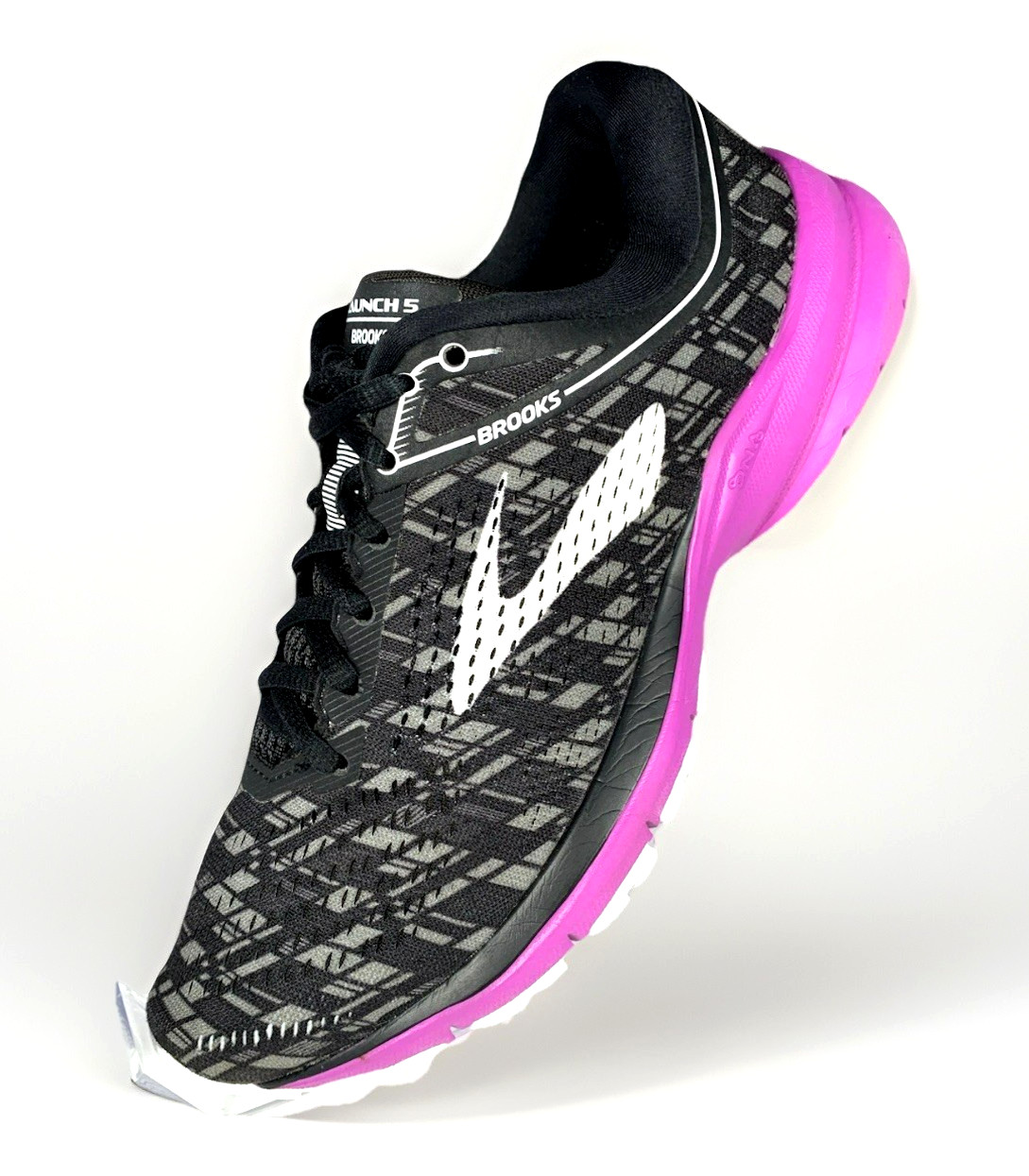 Brooks Womens Launch 5 1202661B090 Black Purple Running Shoes Sneakers, 8 NICE! image 5
