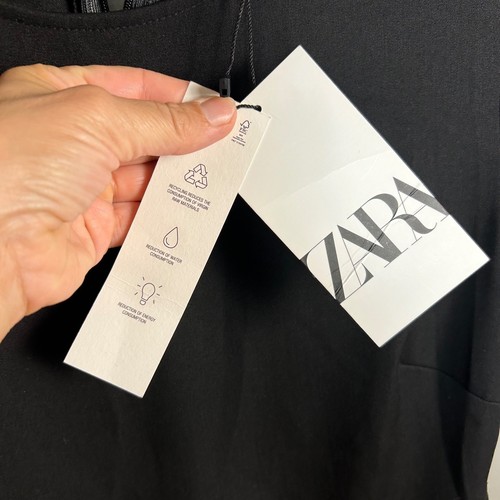 Zara Maxi Dress XS Black Short Sleeve Open Side Cutout Minimalist Elegant Clean - Picture 12 of 12