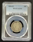 1896‑O Barber Quarter PCGS AG03 25C New Orleans Mint 90% Silver US Coin