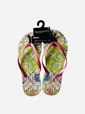 Relativity Flip-Flops Vibrant Colors Size 5-6 Small Shipping From The USA