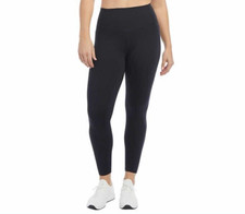 Danskin Ladies' Brushed Leggings with Bonded Side Pockets, Black Salt Size XS