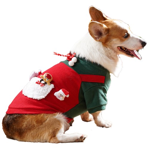 Puppy Warm Clothes Removable Cute Cothing Party Christmas Costume Soft Holiday - Imagen 5 de 39