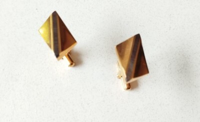 Boutons De Manchette Anciens Laiton Et Nacre - Avec Boîte D'Origine - Occasion