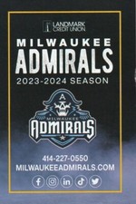 2023-2024 Milwaukee Admirals pocket schedule (We Energies ad)
