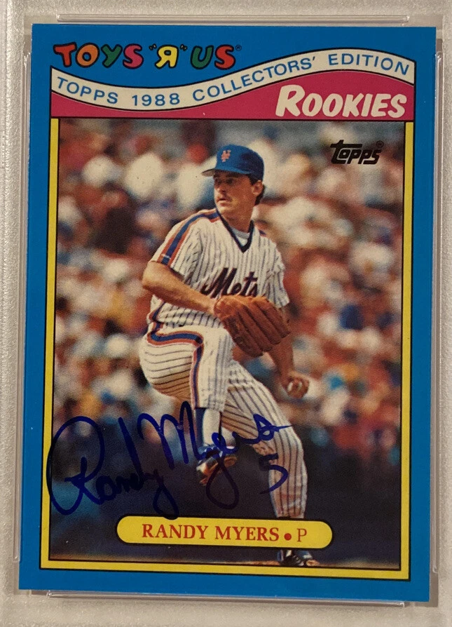 Tarjeta de béisbol Toys R Us Rookies 1988 firmada por Randy Myers PSA 5 certificado ADN 10 Foto 3 de 4