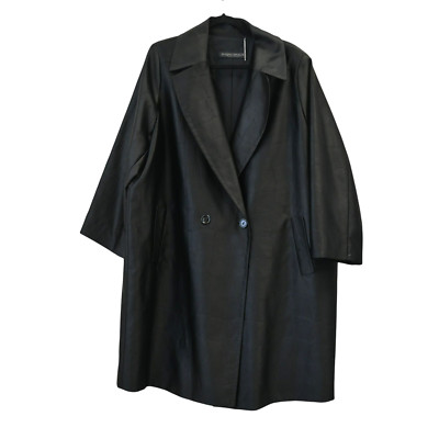 Marina Rinaldi Jacket Size 29 US 20 Black Collared Crocodile Printed Collared