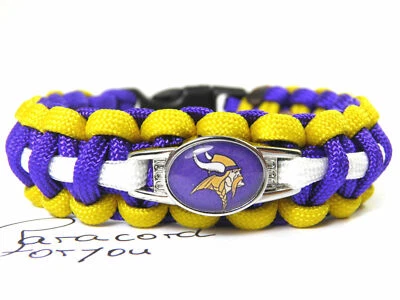 PARACORDFORYOU2 Paracord Armband-NFL Minnesota Vikings- Charm-2 Breiten-Football