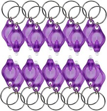 50PCS Mini LED Keychain Flashlight Key Ring Light Bright Torch Outdoor Hiking