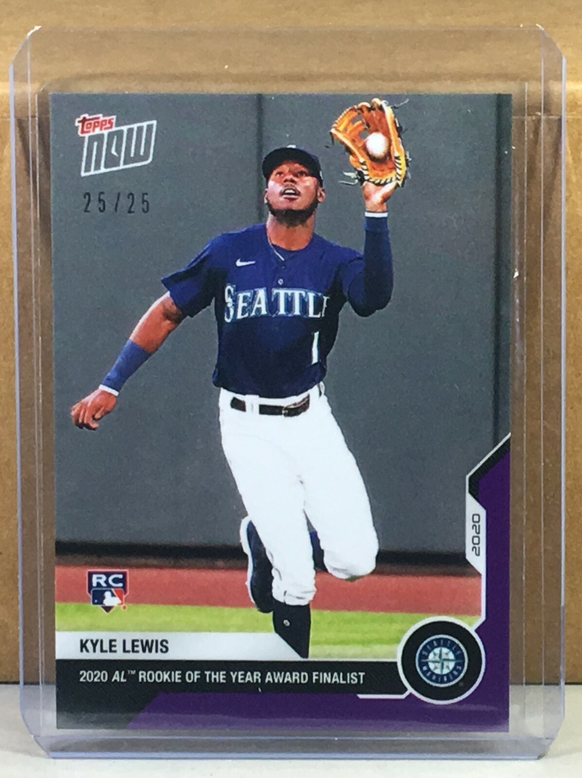 2020 Topps Now Kyle Lewis Rookie Purple Parallel 25/25 Mariners OS2 Finalist