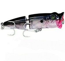 Popper Esca artificiali Proberos spinning Snodato 8cm 11g Amo #6 grigio/nero