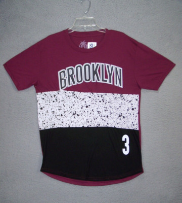 Brooklyn Shirt Adult Large Purple White Graphic Spell Out Activewear Sports Mens