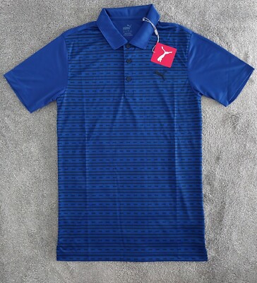 Puma Poloshirt Herren Small Blau DryCell Atmungsaktiv Golf Freizeit Kurzarm Oberteil