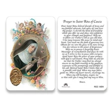 St. Rita - Prayer to Saint Rita of Cascia - (SF) Plastic stock Holy Card RCC013E