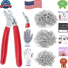 Versatile 360Pcs Hog Rings with Ergonomic Pliers - Ideal for Upholstery & More