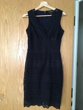 Lipsy dress, navy, lace, size 8, occasion wear, evening, excellent condition