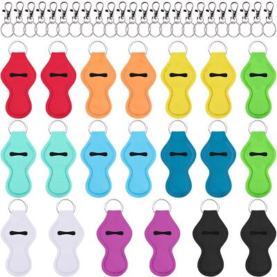 20 Pieces Chapstick Holder Keychain Lipstick Holder Lip Balm Holder with 20 P...