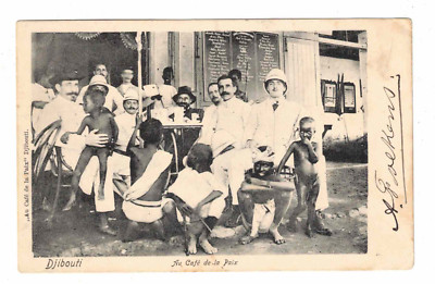Vintage Postcard - 1905 - Au Cafe de la Paix, Djibouti, Africa.