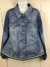I.N.C International Concepts Women’s Distressed Button Jean Jacket Sz. 2XL