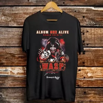 WASP Band ONE ALIVE WORLD TOUR WITH ARMORED SAINT T Shirt Full Size S-5XL