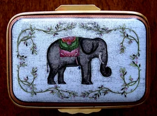 HALCYON DAYS RETIRED ELEPHANT BOX: "INDIAN ELEPHANT":  WITH GIFT BOX & PAPERS