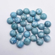 Natural Larimar Round Cabochon Loose Gemstone Lot 7 Pcs 12 MM 53 CT
