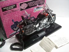 HARLEY-DAVIDSON HERITAGE SOFTAIL RED FLAME TELEPHONE, TELEMANIA, BOXED, NOS