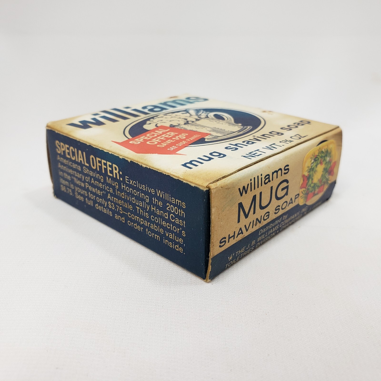 Williams Mug Shaving Soap 1.75 oz Carton & Soap Vintage Advertising eBay