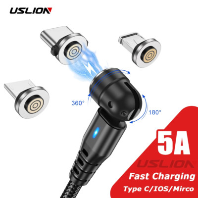 5A Schnell Ladekabel 3 in 1 Magnet für Handy Micro USB C Typ-C iPhone Samsung