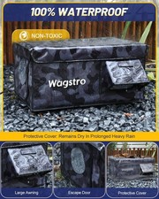 Heated Cat House Outside Waterproof Awning  Escape Door BLACK CAMO NEW IN BOX