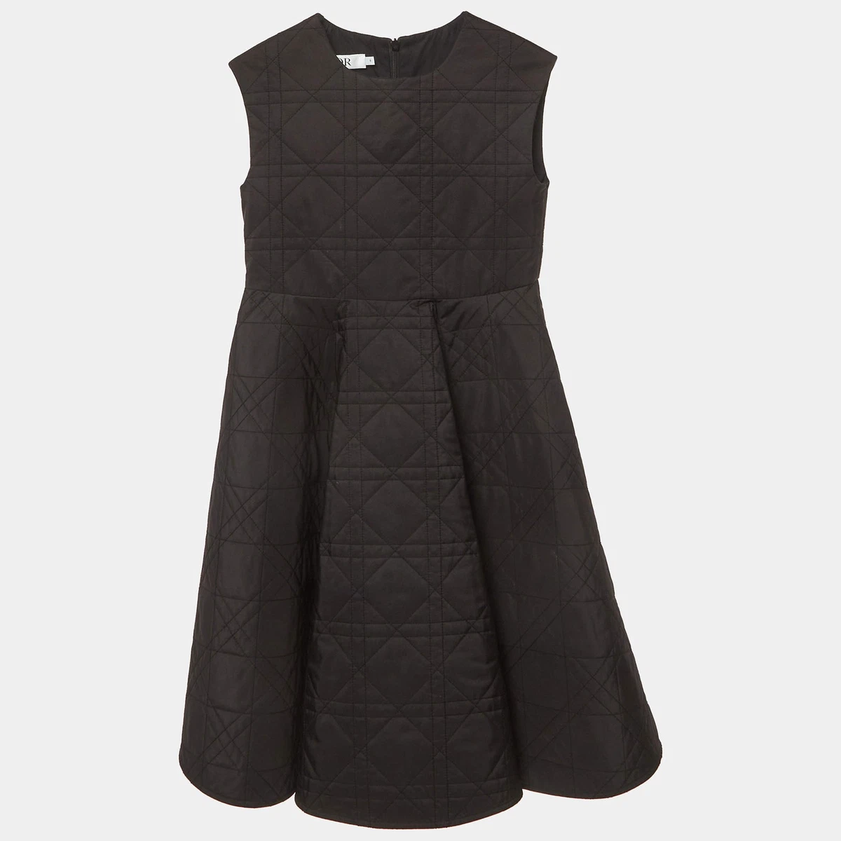 DIOR Kids - Kids' Flared Dress Black Macrocannage Technical Fabric - Size 8 Years - Girl Clothing