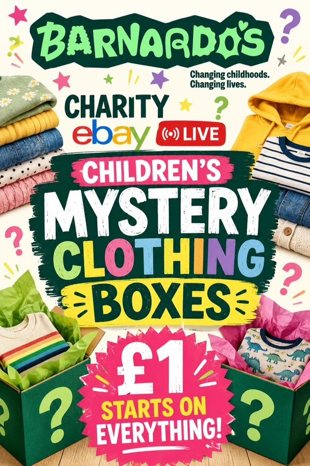KIDS Boys & Girls MYSTERY BOXES All Sizes £1 Starts Fashion Charity