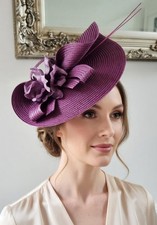 Plum Purple Fascinator Races Weddings Ascot Garden Party Formal Hair