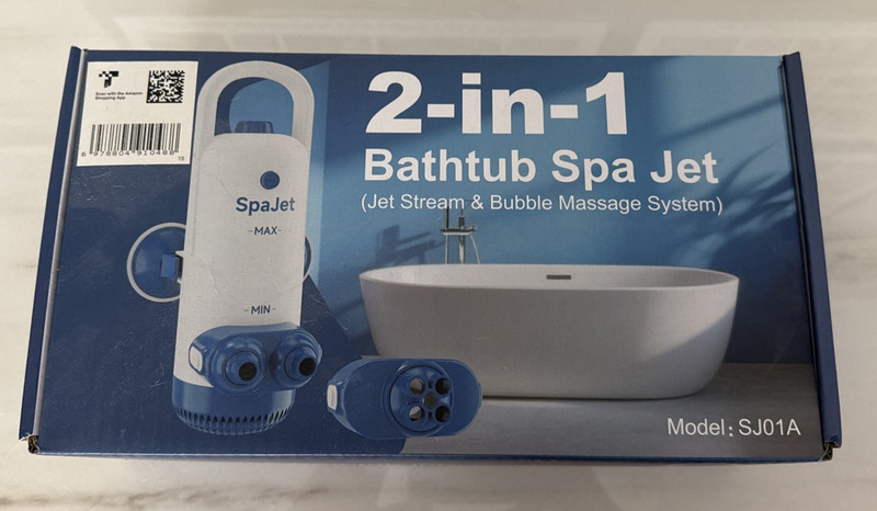 SpaJet Max SJ01A Bathtub Spa Jet Stream & Bubble Massage System Dual Nozzles